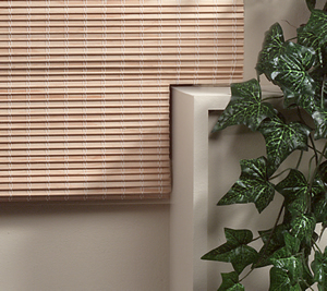 bamboo blinds with tile cut out