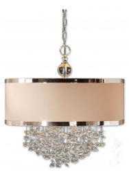 copper and silver chandelier