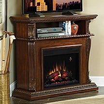 oak entertainment fireplace