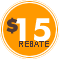 $15 rebate with each purchase
