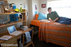 Students should consider window treatments in their dorm rooms that will lessen glare on their computers.