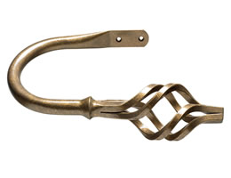 Flame Drapery Tieback - Wrought Iron