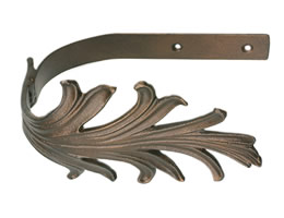Acanthus Leaf  Drapery Tieback - Wrought Iron