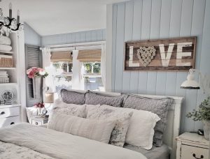 Bamboo Shades are the perfect accent in this vintage beach vibe decor by @shiplapandshells.