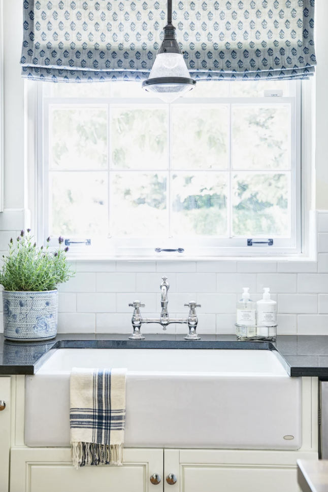 Lexi westergard design encanto project update, roman shades in kitchen window