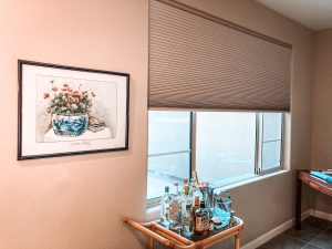 How to Pick the Best Shades for Windows? Premier 9_16_ Blackout Single Cell Shades in Alabaster with bar cart_ PC Chelsea Lax @lax.chelsea copy