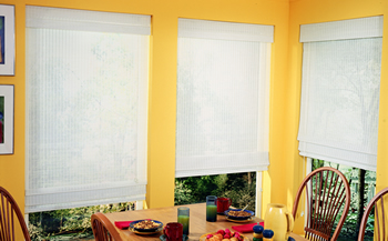 white bamboo blinds