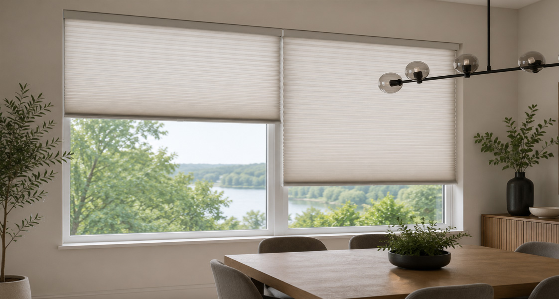 Two Blinds Shades Side by Side in One Window