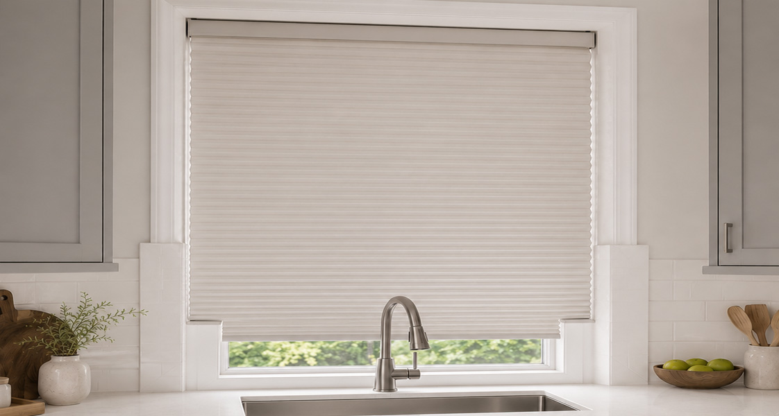 Window Shades with Tile Cutout