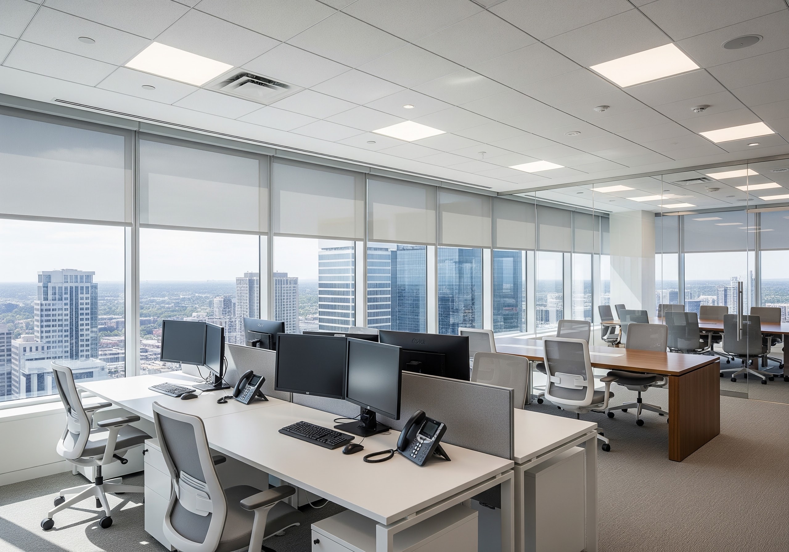 Commercial Solar Shades in an Office Setting