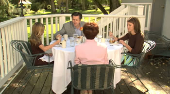 Family Eating On Porch