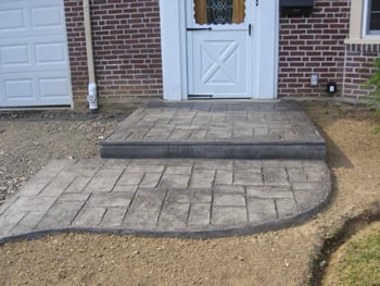 stamped concrete patio finished look