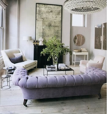 white room purple couch