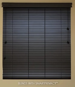 Privacy Faux Wood Blinds with Smart Privacy