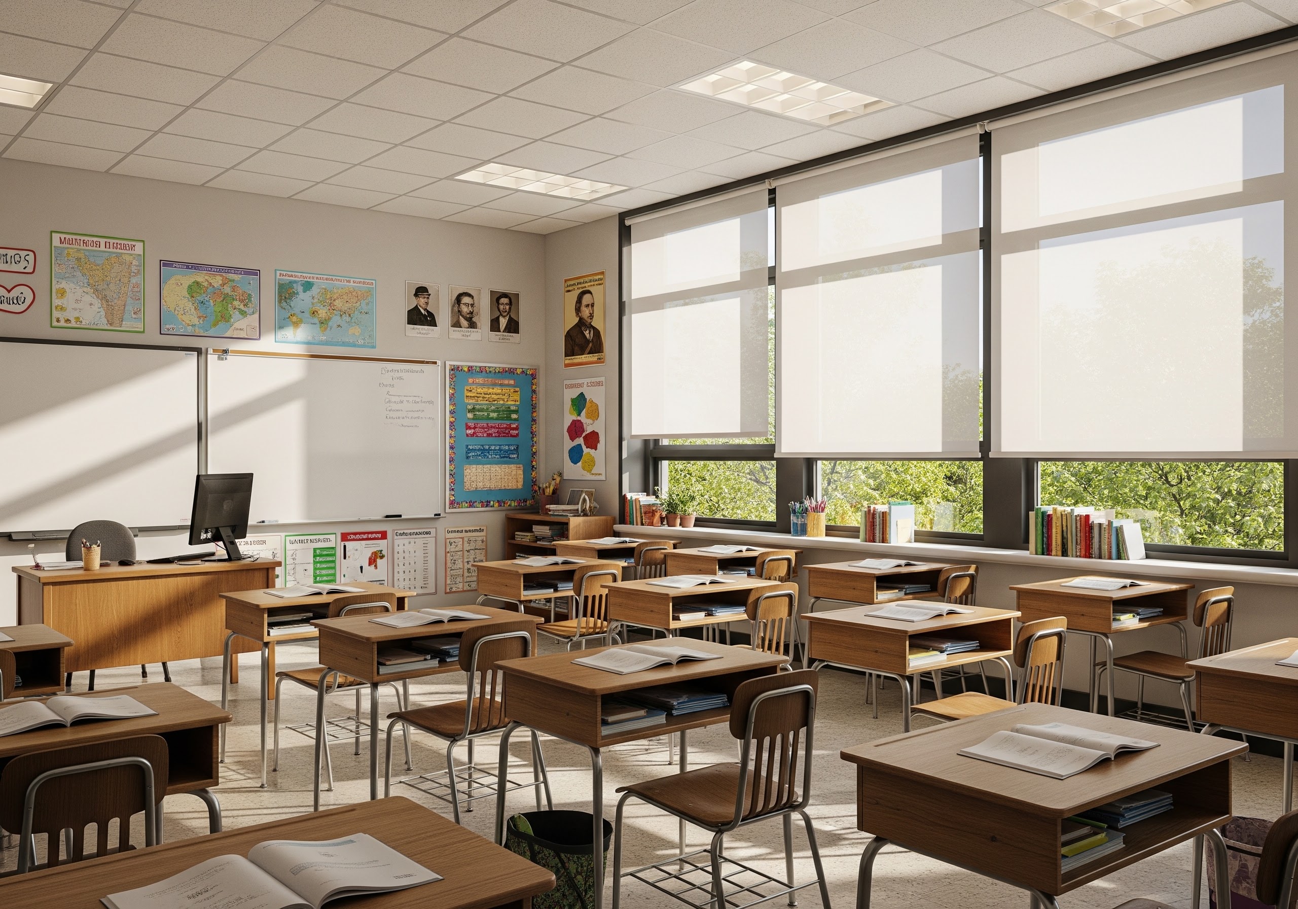Solar Shades in an School Room Setting