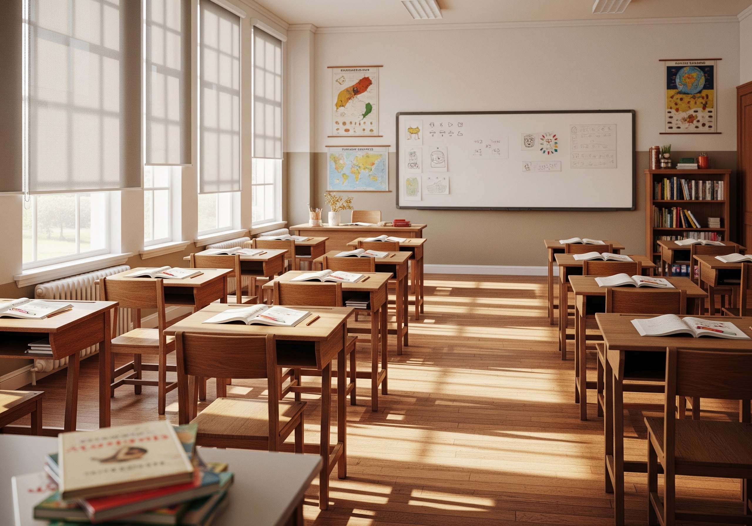 Roller Shades in an School Room Setting