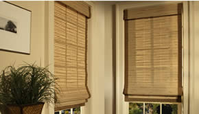 Free edge binding on woven wood shades