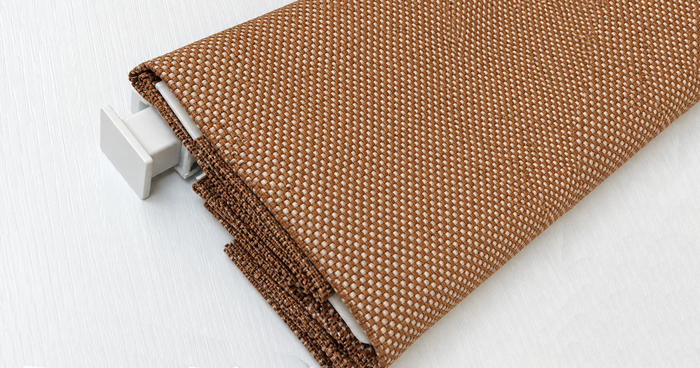 Integrated No-Drill Headrail for Bamboo Shades