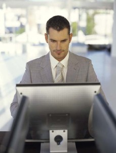 Long periods on a computer can lead to eye strain.