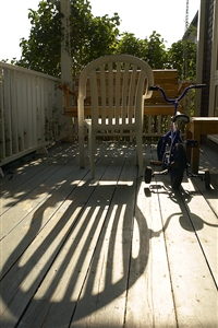 Woven shades are a great addition to covered porches