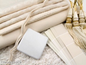 The linen look of Lumina roman shades brings texture to a room.