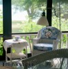 Create a screened-in haven with breezy window treatments