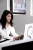 The right choice of window covering can eliminate glare from a computer screen.