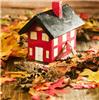 Consider adding woven wood shades to fall decor