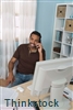 Roman shades reused in home office renovation