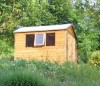 A garden shed can be converted into a child's playhouse.