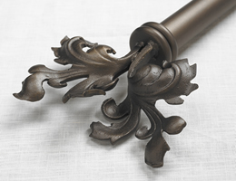 Grande Double Scroll Leaf 1 1/2 Inch Iron Drapery 
