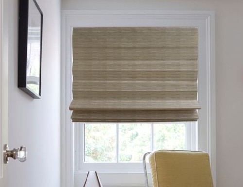 Cordless Natural Wicker Filtering Woven Shade