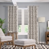 Shown in color Vibrato Taupe and Solid Print Roman Shades. thumbnail 2