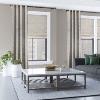 Shown in color Bigshot Dove and Solid Print Roman Shades. thumbnail 4
