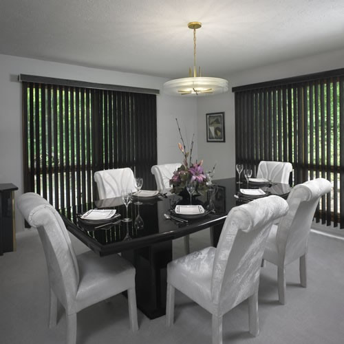 Black And Shinny Metallic Vertical, Silver Mirror Vertical Blinds