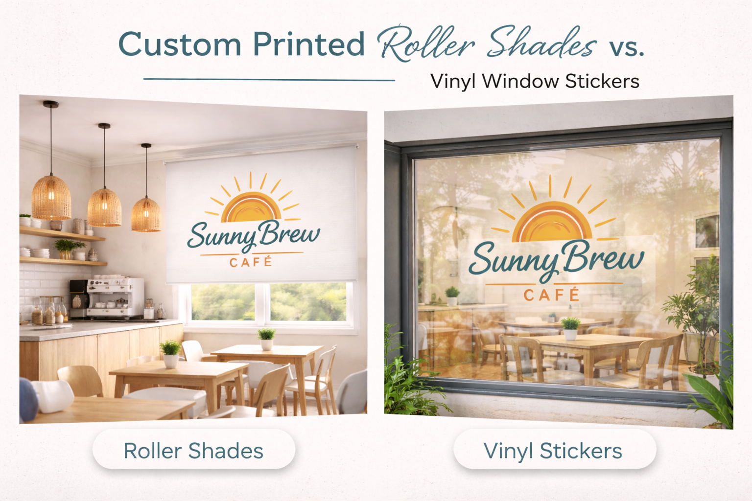 Custom Printed Window Shades vs Window Graphics image