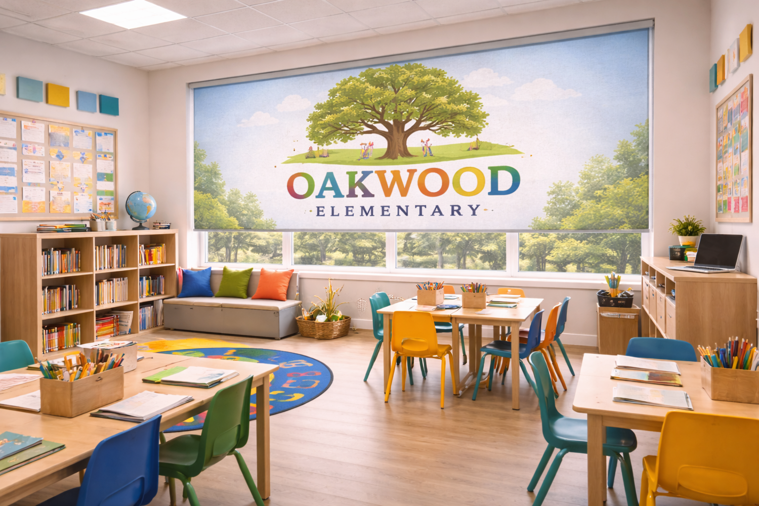 Custom Printed Window Shades for Schools image