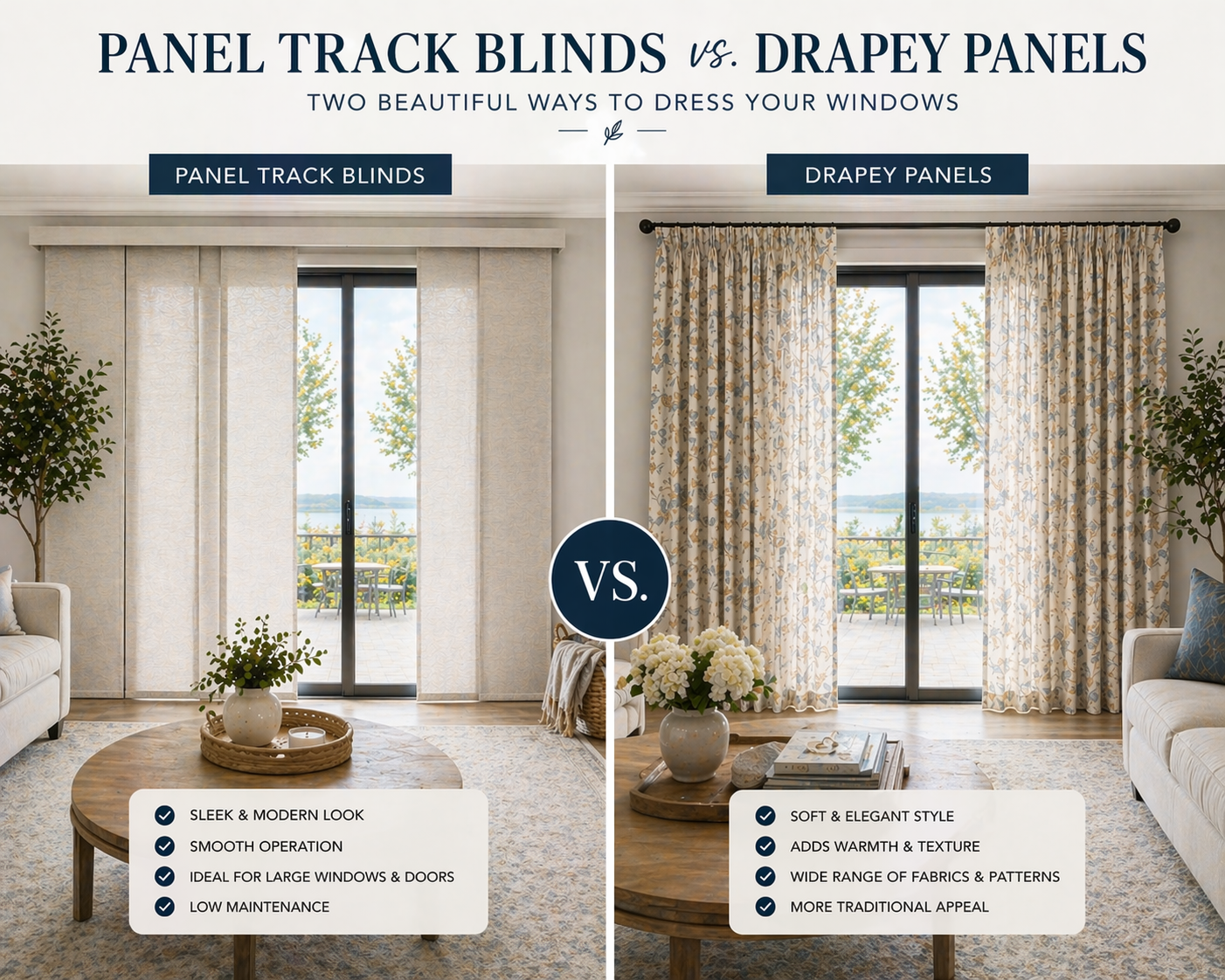 Panel Track Blinds vs Drapery Panels: Which Is Better? image