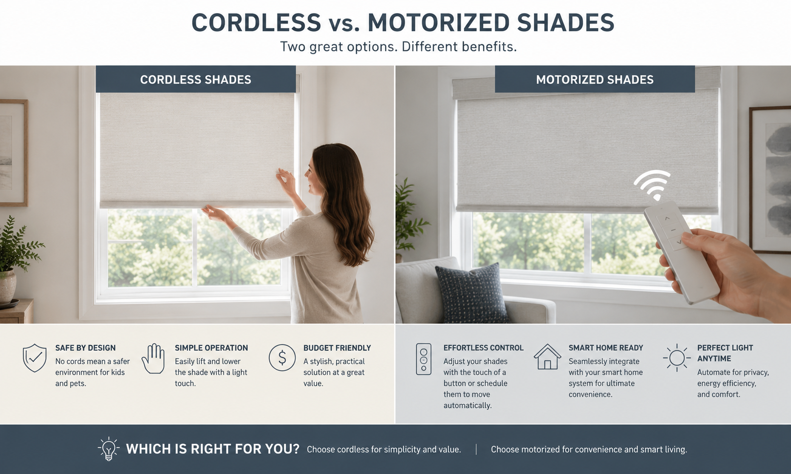 Cordless vs Motorized Shades image