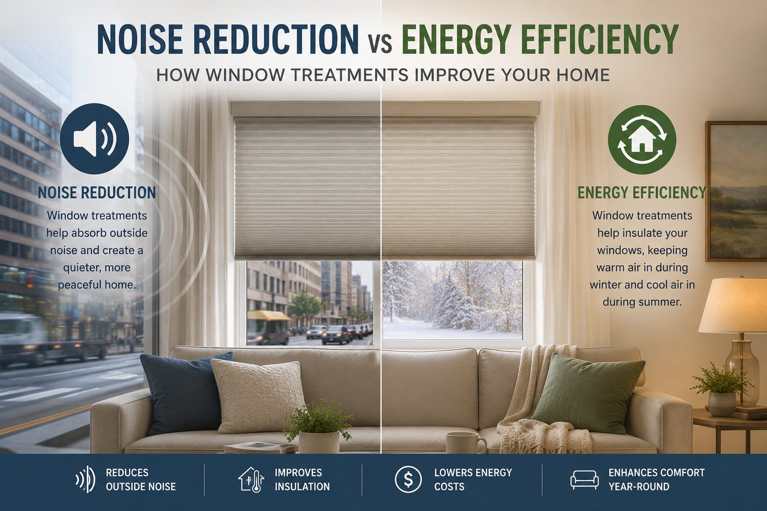 Noise Reduction vs Energy Efficiency Window Treatments image